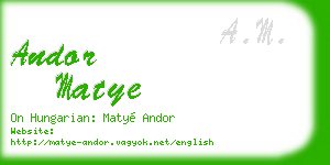 andor matye business card